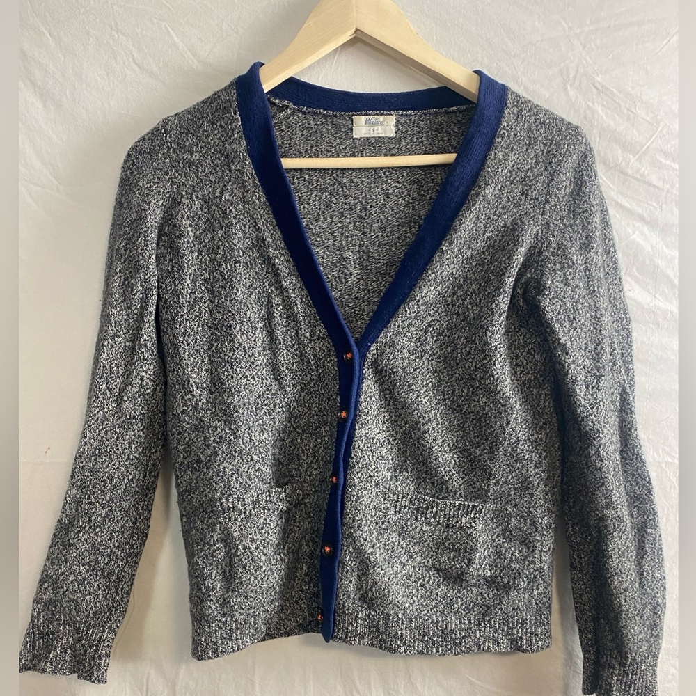 Madewell gray navy cardigan wool